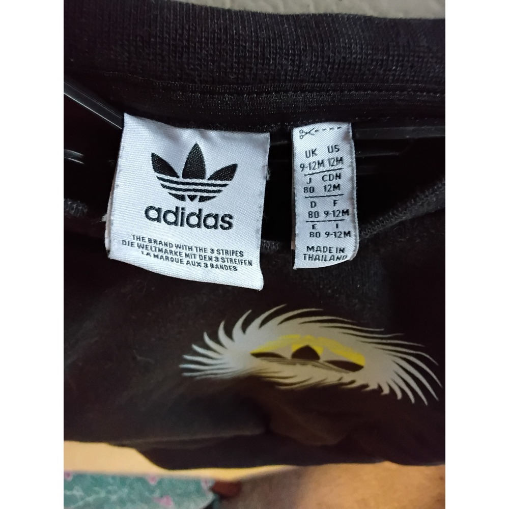 Adidas Originals Toddler Boys Black Sunburst Trefoil Graphic Sweatshirt 12M - Picture 3 of 3